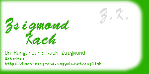 zsigmond kach business card